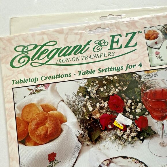 8 Crossstitch Napkins MCG Rose Tabletop Creations Elegant & EZ Iron On Transfers - Picture 5 of 9